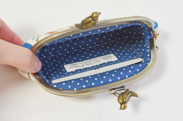 Scandi novelty "Dala Horse" frame coin purse with birds[448] 第3張的照片