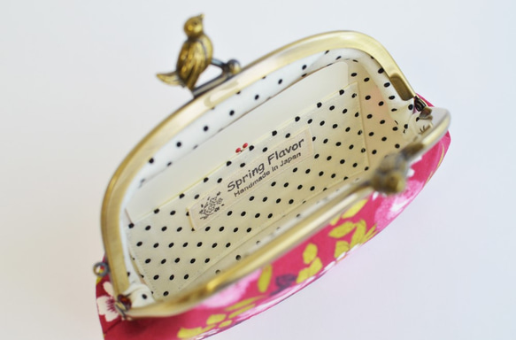 French raspberry red floral frame coin purse with birds[718] 第3張的照片