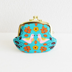 Retro bird coin purse - turquoise blue [413] 第2張的照片