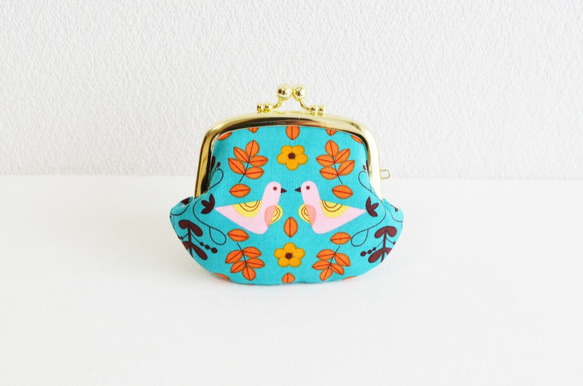 Retro bird coin purse - turquoise blue [413] 第2張的照片