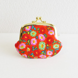 {花卉口金包} Retro floral coin purse - tomato red [415] 第2張的照片