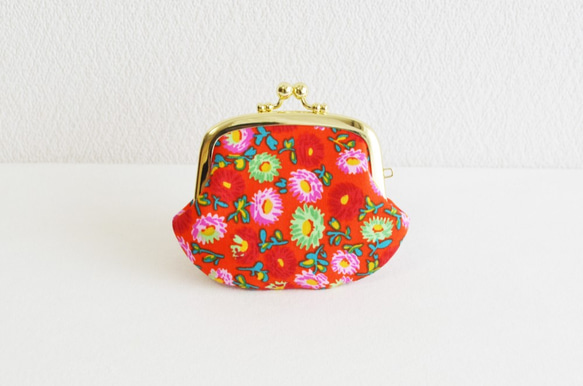 {花卉口金包} Retro floral coin purse - tomato red [415] 第2張的照片