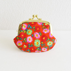 {花卉口金包} Retro floral coin purse - tomato red [415] 第1張的照片