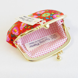 {花卉口金包} Retro floral coin purse - tomato red [415] 第3張的照片