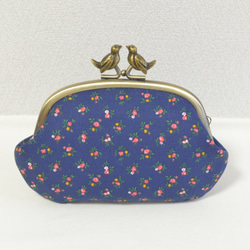 Prepy navy floral frame coin purse with birds[454] 第2張的照片