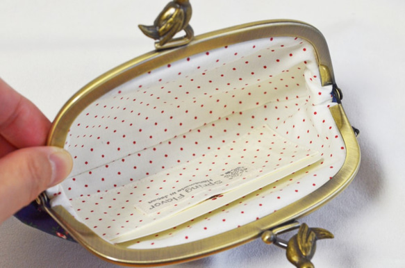 Prepy navy floral frame coin purse with birds[454] 第3張的照片