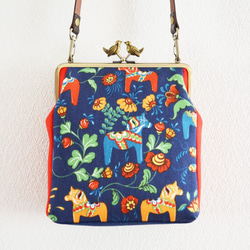 Mini shoulder bag with birds- Scandi Dala horse [456] 第1張的照片