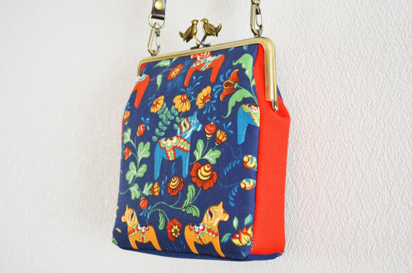Mini shoulder bag with birds- Scandi Dala horse [456] 第4張的照片