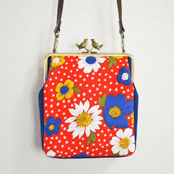 Mini shoulder bag - Vintage retro floral - red [594] 第2張的照片