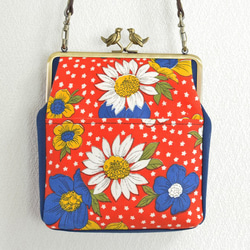 Mini shoulder bag - Vintage retro floral - red [594] 第4張的照片