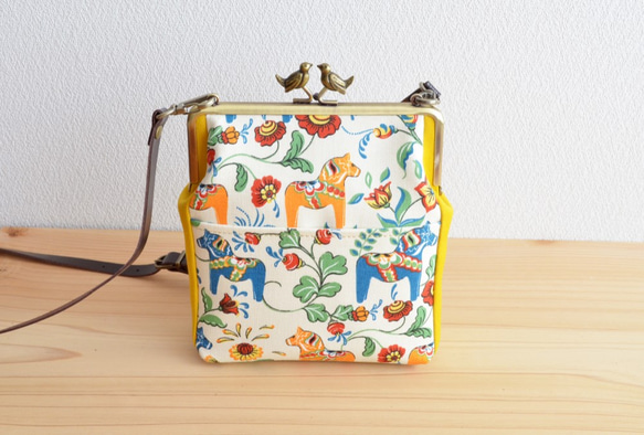 Mini shoulder bag - Swedish Dala horse - yellow [465] 第2張的照片