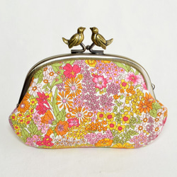 Liberty pink floral frame coin purse with birds[495] 第2張的照片