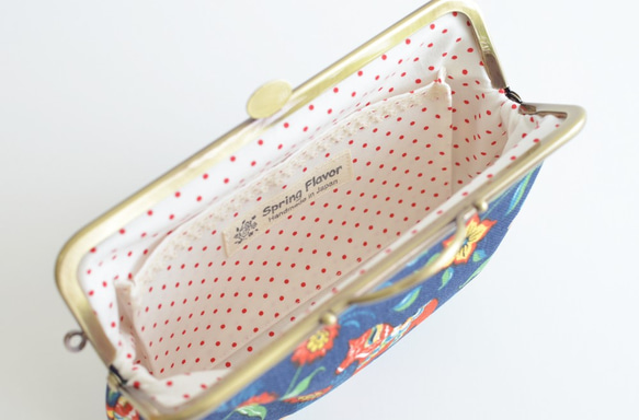 Small cosmetic pouch - Scadinavian dala horses in navy[704] 第4張的照片