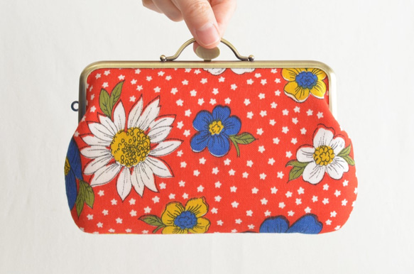 Small cosmetic pouch - Vintage retro floral fabric [517] 第1張的照片