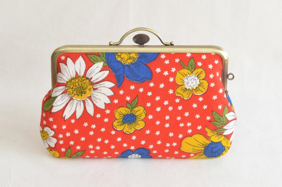 Small cosmetic pouch - Vintage retro floral fabric [517] 第3張的照片