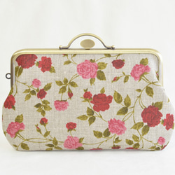 Small linen cosmetic pouch - roses [538] 第1張的照片