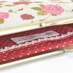 Small linen cosmetic pouch - roses [538] 第4張的照片