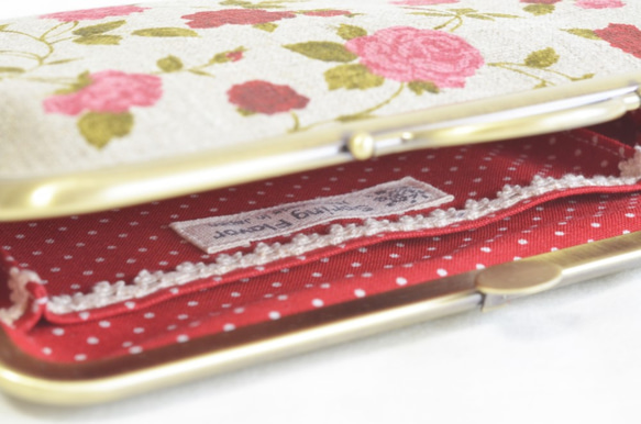 Small linen cosmetic pouch - roses [538] 第4張的照片