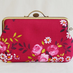 Small cosmetic pouch -raspberry red-Fabric from France[545] 第2張的照片