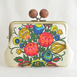 Double clasp/frame purse - Vintage retro floral- [574] 第1張的照片