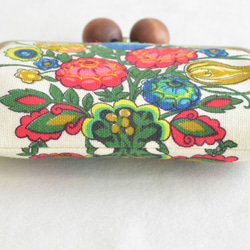 Double clasp/frame purse - Vintage retro floral- [574] 第3張的照片