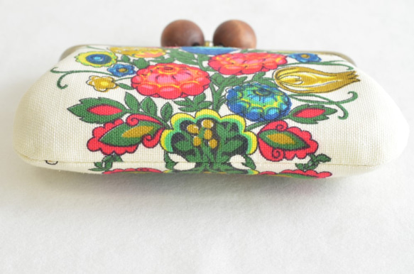 Double clasp/frame purse - Vintage retro floral- [574] 第3張的照片