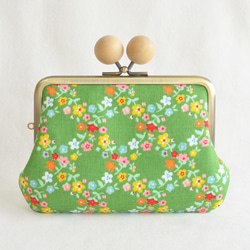 Retro double clasp/frame purse - Green garden floral - [569] 第1張的照片