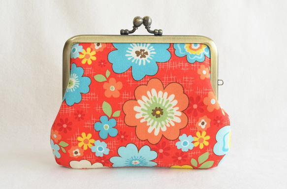 {花卉口金包} Retro floral coin purse - floral in tomato red [586] 第2張的照片