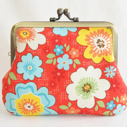 {花卉口金包} Retro floral coin purse - floral in tomato red [586] 第3張的照片