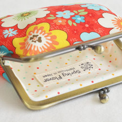 {花卉口金包} Retro floral coin purse - floral in tomato red [586] 第4張的照片