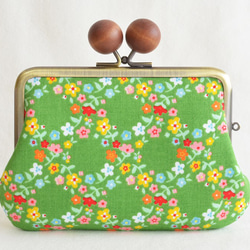 {花卉口金包} Double clasp/frame purse - Green garden floral[568] 第2張的照片