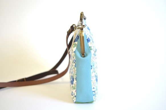 {SALE} Mini shoulder bag - Liberty "Felicite" Blue [592] 第4張的照片