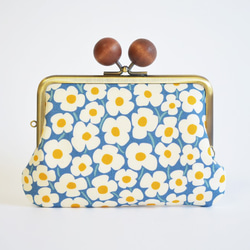 Double clasp/frame purse - pop floral in blue - [655] 第1張的照片