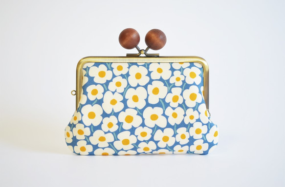 Double clasp/frame purse - pop floral in blue - [655] 第1張的照片