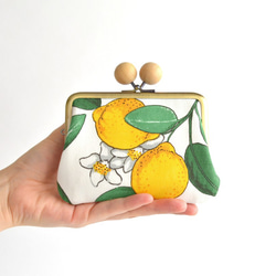 Double clasp/frame purse - Lemon - Swedish fabric [811] 第1張的照片