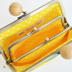 Double clasp/frame purse - lemon - Swedish fabric [693] 第3張的照片