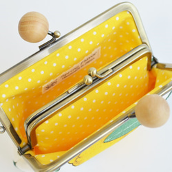 Double clasp/frame purse - lemon - Swedish fabric [693] 第4張的照片