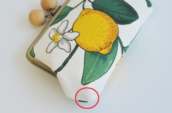 Double clasp/frame purse - lemon - Swedish fabric [693] 第5張的照片