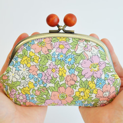 {口金包}Liberty "Cosmos Meadow" purse with wooden balls[698] 第4張的照片