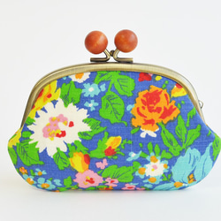 {口金包}Vintage retro floral frame purse with wooden balls[699] 第2張的照片