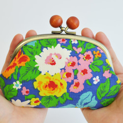 {口金包}Vintage retro floral frame purse with wooden balls[699] 第4張的照片