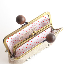 Double clasp/frame purse - Rooster - Linen [216] 第4張的照片