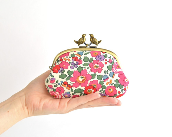 {花卉口金包} Frame purse with birds - Liberty "Betsy" [723] 第1張的照片