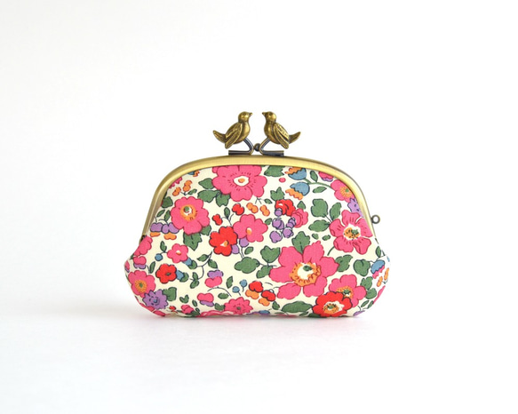 {花卉口金包} Frame purse with birds - Liberty "Betsy" [723] 第3張的照片