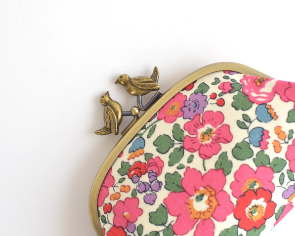 {花卉口金包} Frame purse with birds - Liberty "Betsy" [723] 第4張的照片