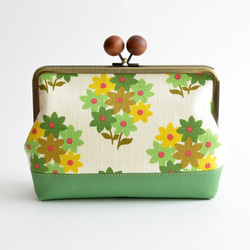 Retro floral cosmetic pouch - green and green [729] 第2張的照片