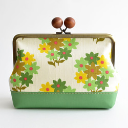 Retro floral cosmetic pouch - green and green [729] 第3張的照片