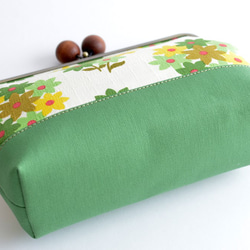 Retro floral cosmetic pouch - green and green [729] 第6張的照片