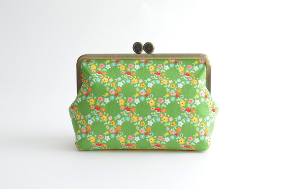 Retro floral cosmetic pouch - Green garden floral [728] 第2張的照片