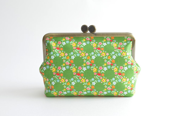 Retro floral cosmetic pouch - Green garden floral [728] 第3張的照片